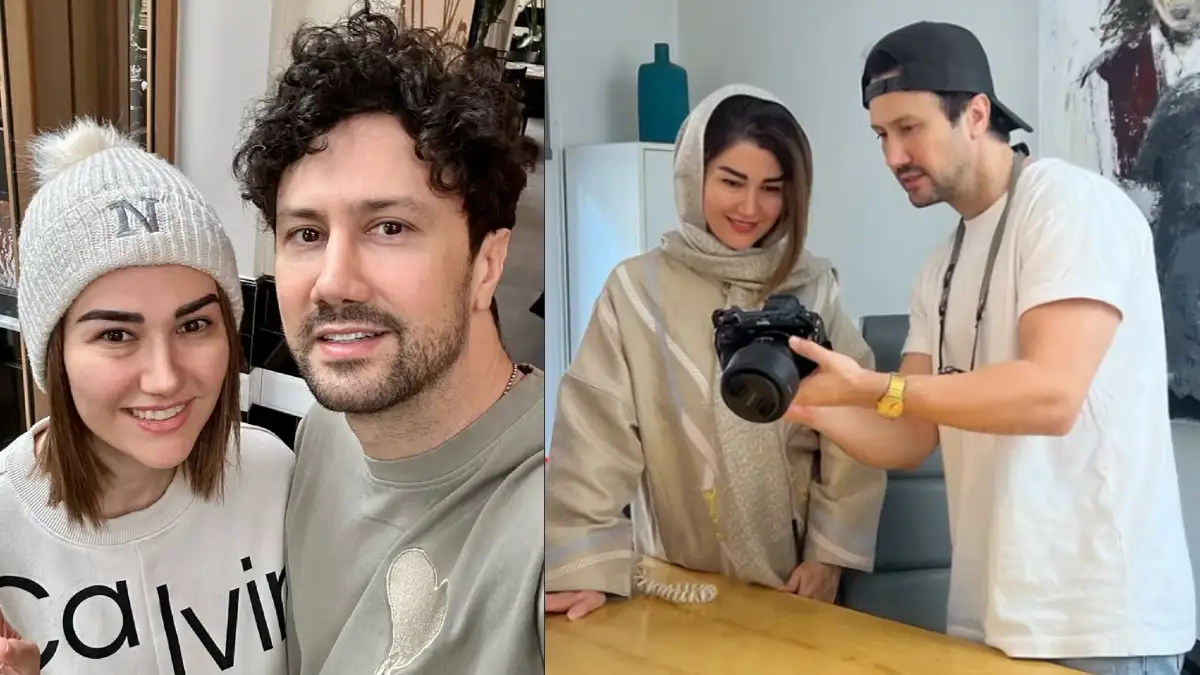 عکس شب یلدا ۱۴۰۴: نیلوفر استخری خواهر شاهرخ استخری در کنار پدر و مادرشان در شب یلدا