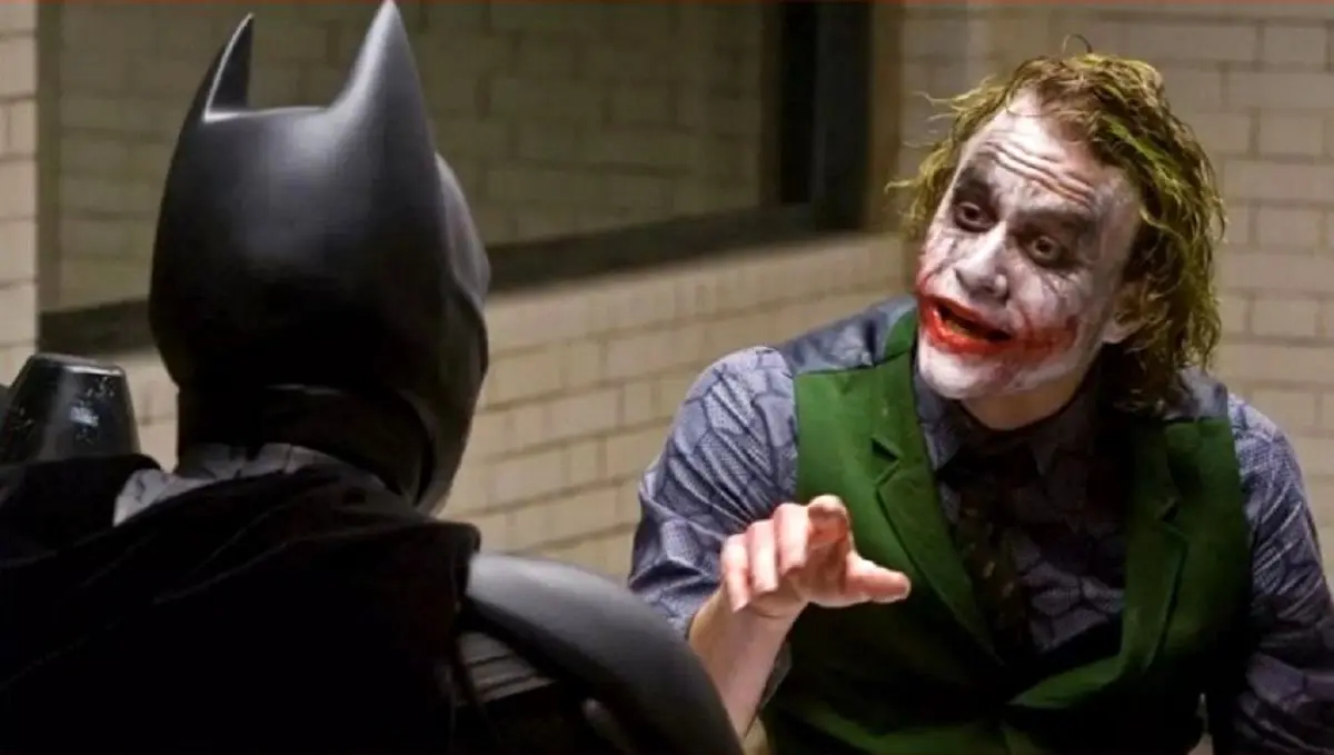 از جوکر و بتمن در پشت صحنه فیلم شوالیه تاریکی