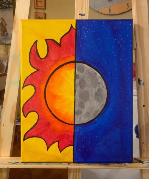 نقاشی ماه و خورشید