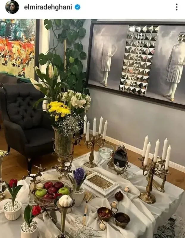 میز هفت سین المیرا دهقانی و دکوراسیون جذاب خانه او 803ad4c039454096897fb29c13d54e55 1
