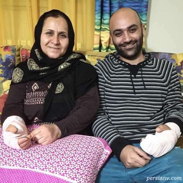 تصویر روز | مهدی کوشکی همسر سابق ریحانه پارسا در کنار مادر و پسرش مهدی کوشکی و مادرش