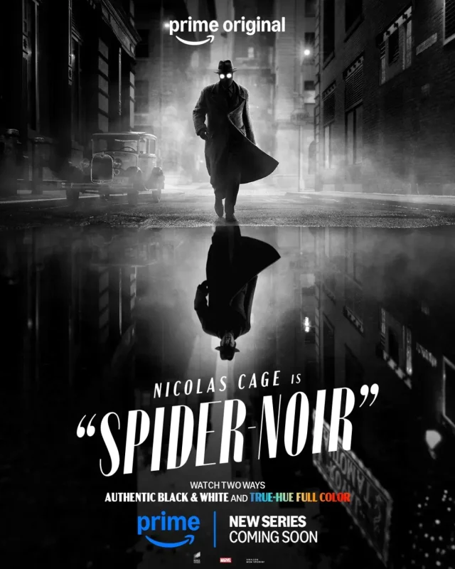 نیکلاس کیج در نقش مرد عنکبوتی در پوسترهای سریال Spider-Noir spider noir posters swing online black and white version 698cce6c13757bf9a0438464