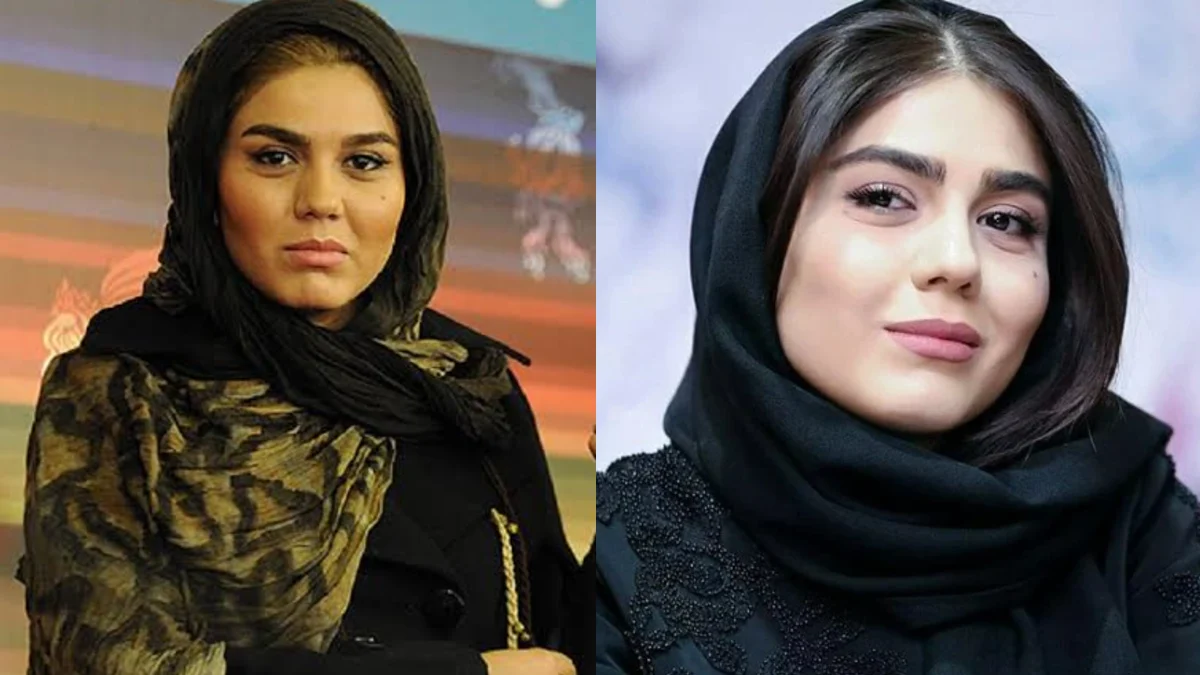 آزاده زارعی بازیگر آوای باران در کنار مادر و برادرش