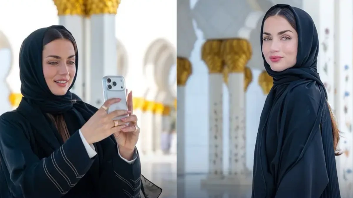 استایل خیره‌کننده آنا د آرماس در قلب معماری باشکوه مسجد شیخ زاید ترکیب مد و فرهنگ که وایرال شد!