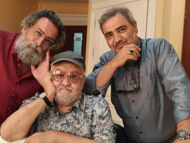 پشت صحنه سریال بازم مدرسم دیر شد اکبر عبدی و مهین شهابی در سال 1362