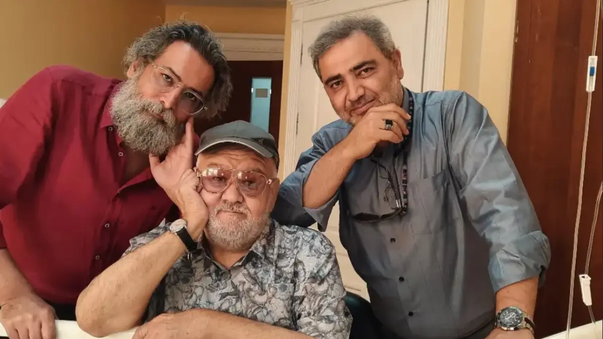 پشت صحنه سریال بازم مدرسم دیر شد اکبر عبدی و مهین شهابی در سال 1362