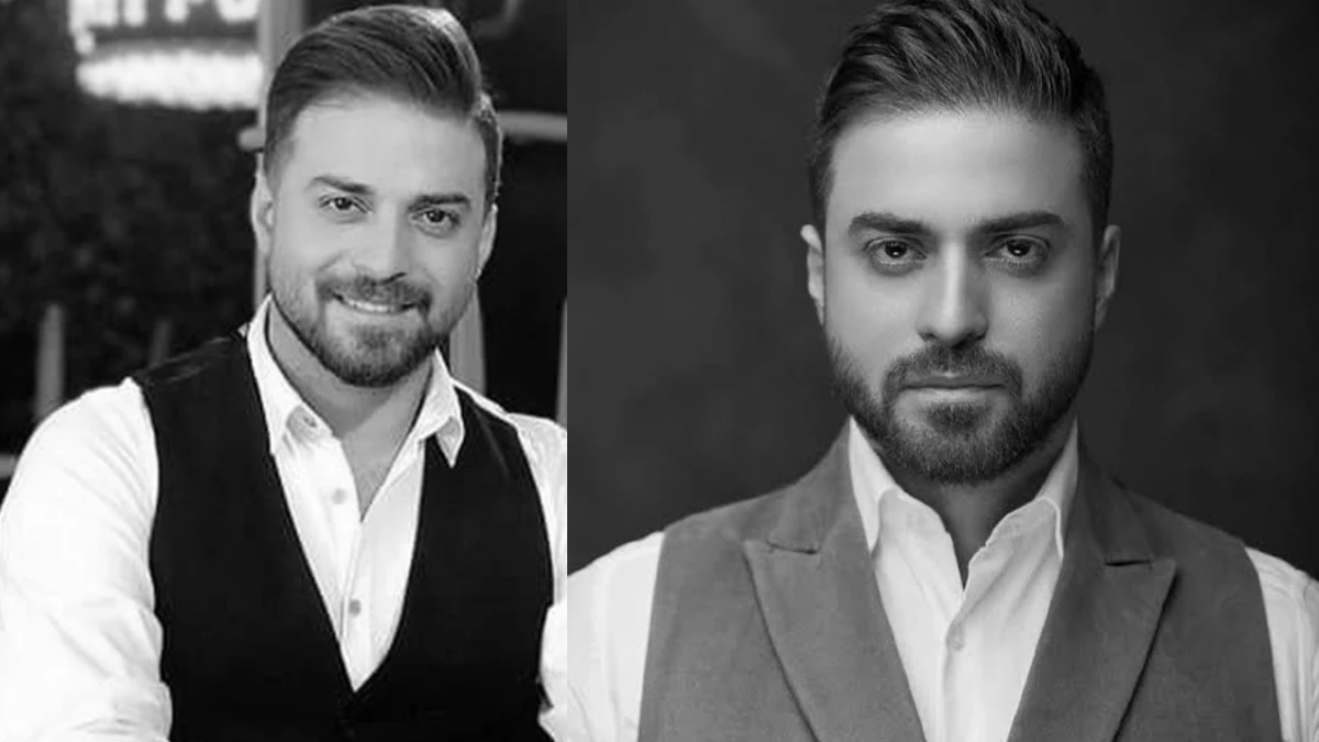 بابک جهانبخش در کنار پدرش و آرتا پسر مو فرفریش