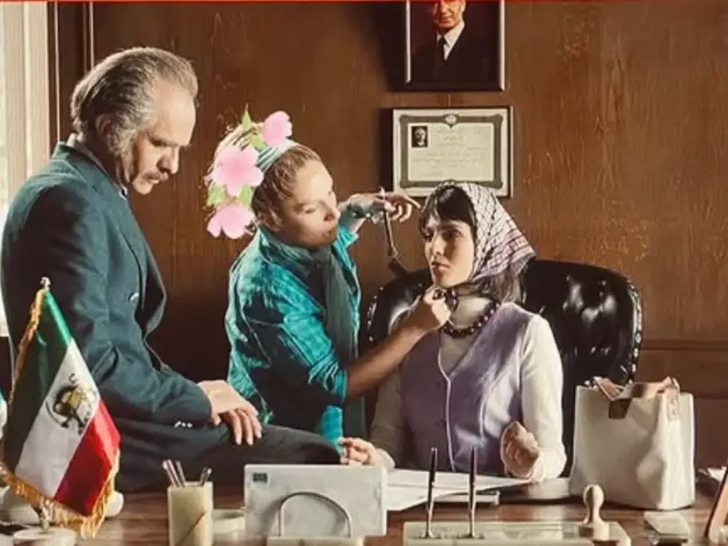 بوسه بابک حمیدیان بر سر بازیگر دختر جوان جنجالی شد!