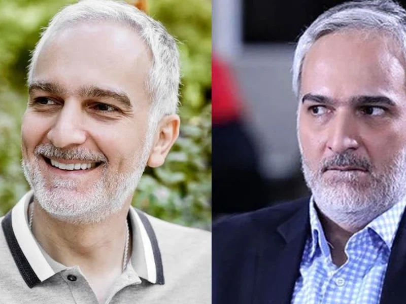 بیژن بنفشه‌خواه همراه سگ مشکی و برزگش