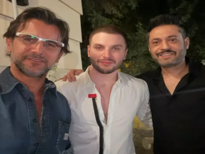 سلفی زیبا از «دارا و امین حیایی» کنار پسر جذابش