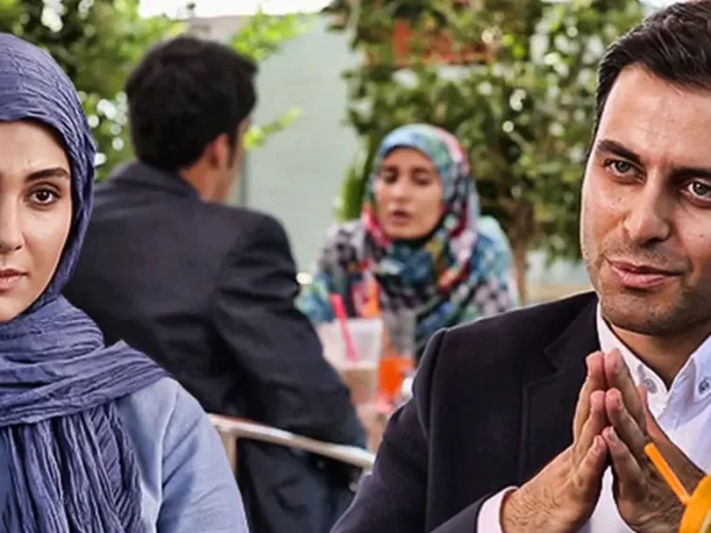 سلفی «آفرین» و همسرش «محمدعلی» در پشت صحنه سریال آنام