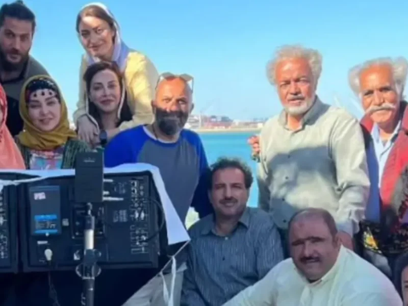اتاق گریم سریال نون خ با سعید آقاخانی و صهبا شرافتی