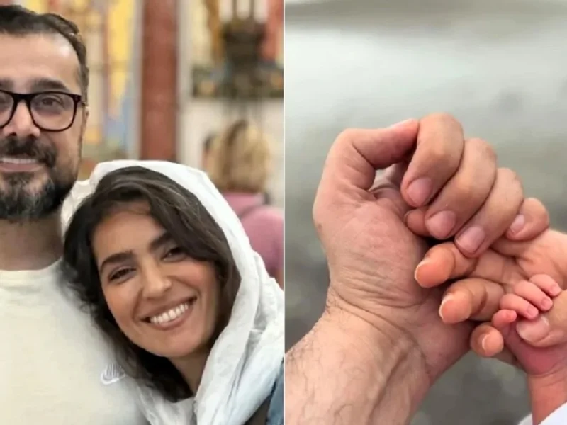 عکس تولد فرزند سپند امیرسلیمانی و مونا کرمی در میانه جنگ