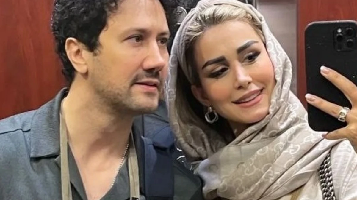 سپیده بزمی پور و شاهرخ استخری با ست چرم