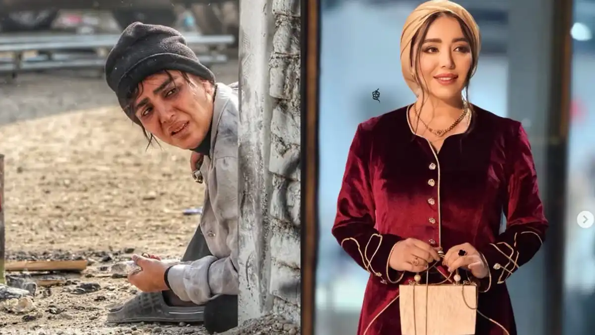 عکس شب یلدا 1404: استایل قرمز و یلدایی سپیده مرادپور در جشن حافظ