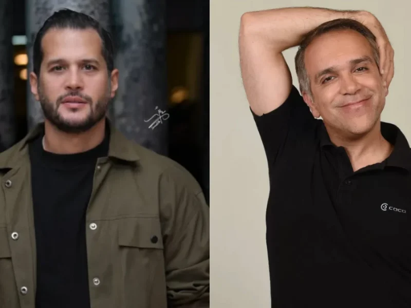 قاب عکسی دوستانه از سیاوش خیرابی و امیر کربلایی زاده