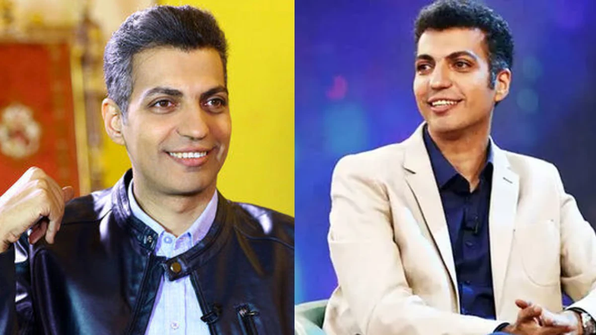 عادل فردوسی‌پور با موتور صورتی‌رنگ در جزیره کیش