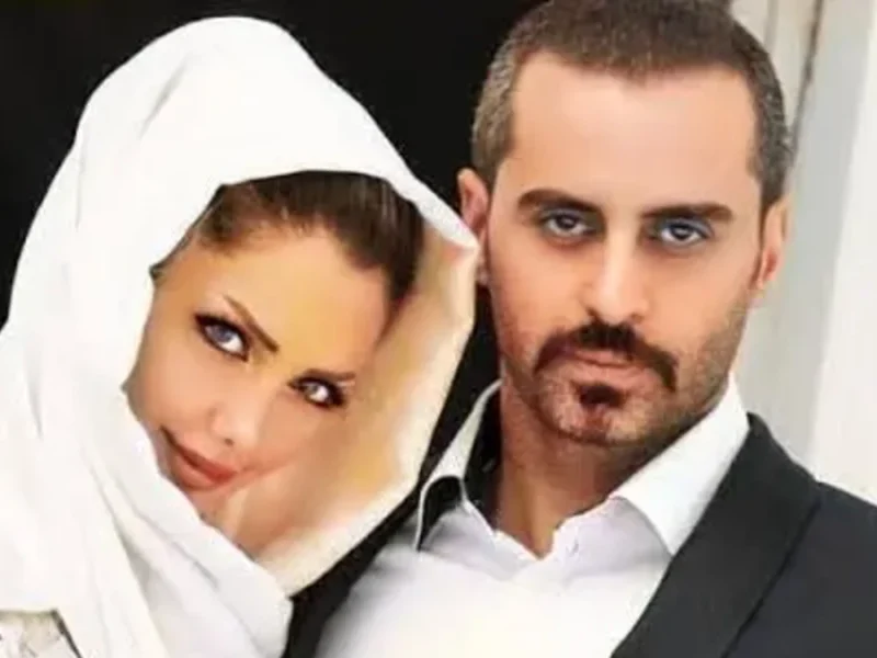 علیرام نورایی در کنار همسرش قابی عاشقانه