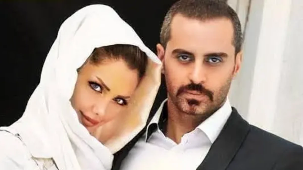 علیرام نورایی در کنار همسرش قابی عاشقانه