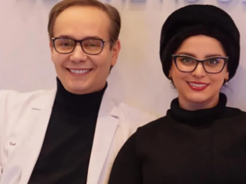 چعره دیدنی غزل شاکری در کنار همسرش؛ استایل مشکی و جذابش