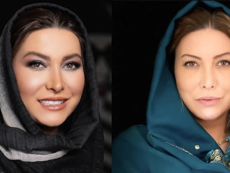 فریبا نادری و مادرش به همراه خواهر و برادرش در رستوران