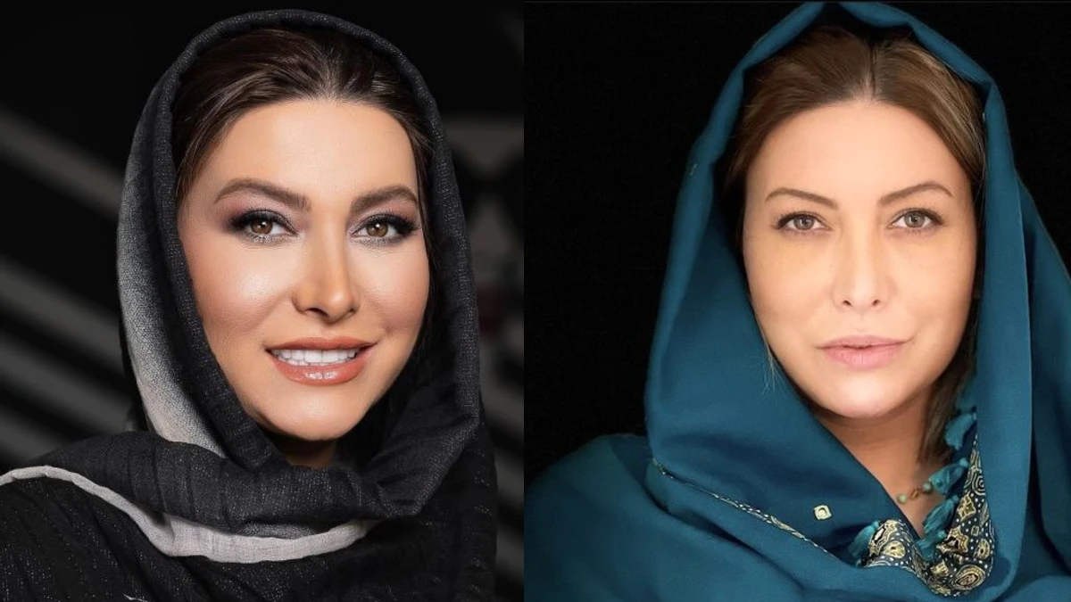 فریبا نادری و مادرش به همراه خواهر و برادرش در رستوران