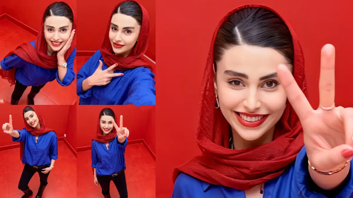 لاله مرزبان و استایل سرخابیش به مناسبت دربی❤️⚽💙طرفدار قرمز اید یا آبی