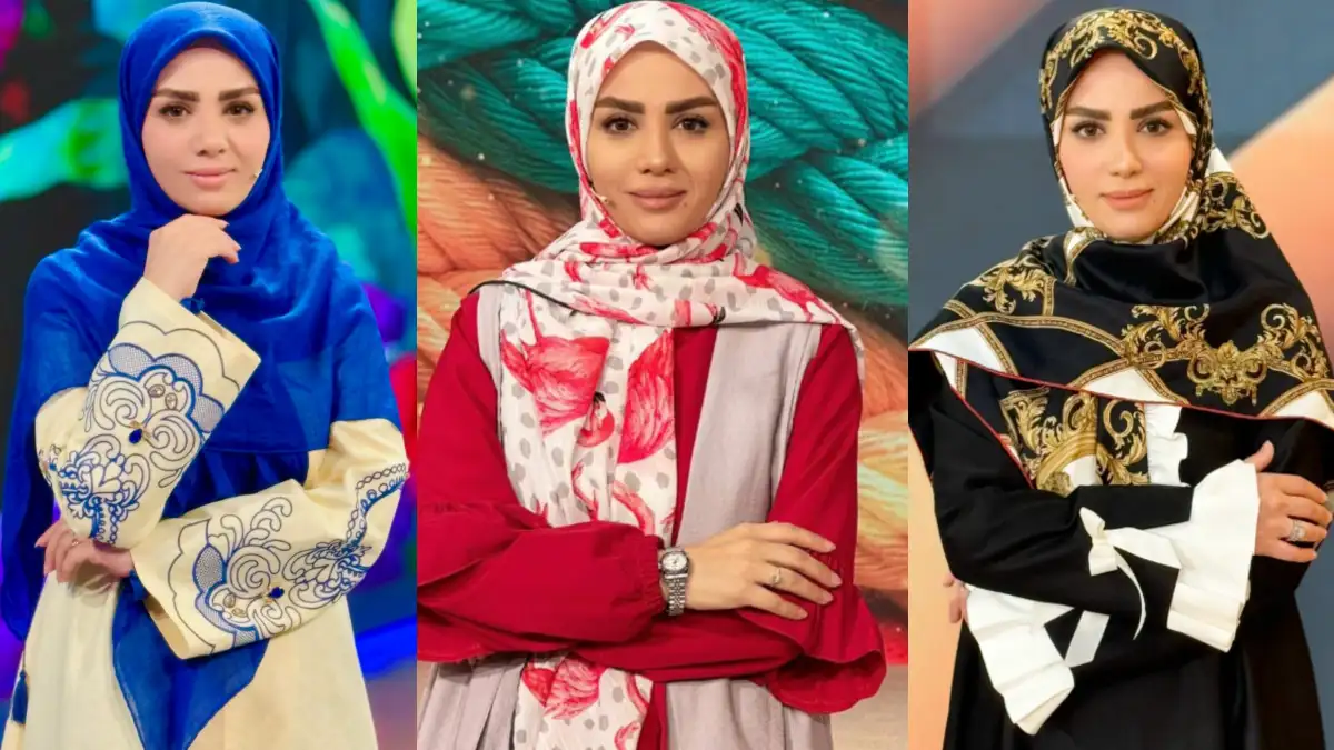 مبینا نصیری گوینده و مجری معروف صداسیما با لباس آشپزی