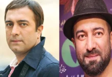 عکس همسر و دوقلوهای مجید صالحی در حیاط خانه شان