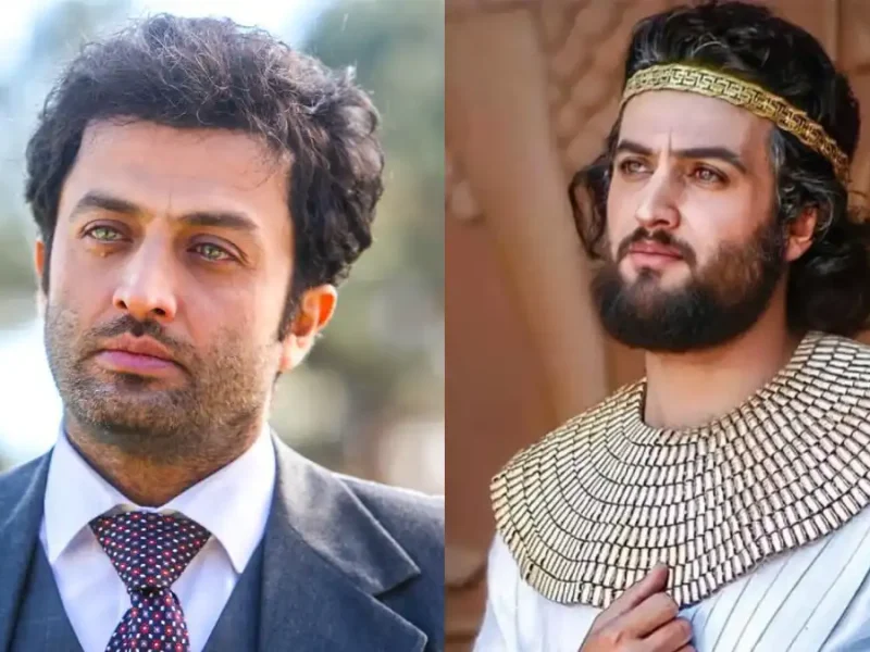 یوزارسیف و فرج‌الله سلحشور در حال تمرین شمشیرزنی در پشت‌صحنه