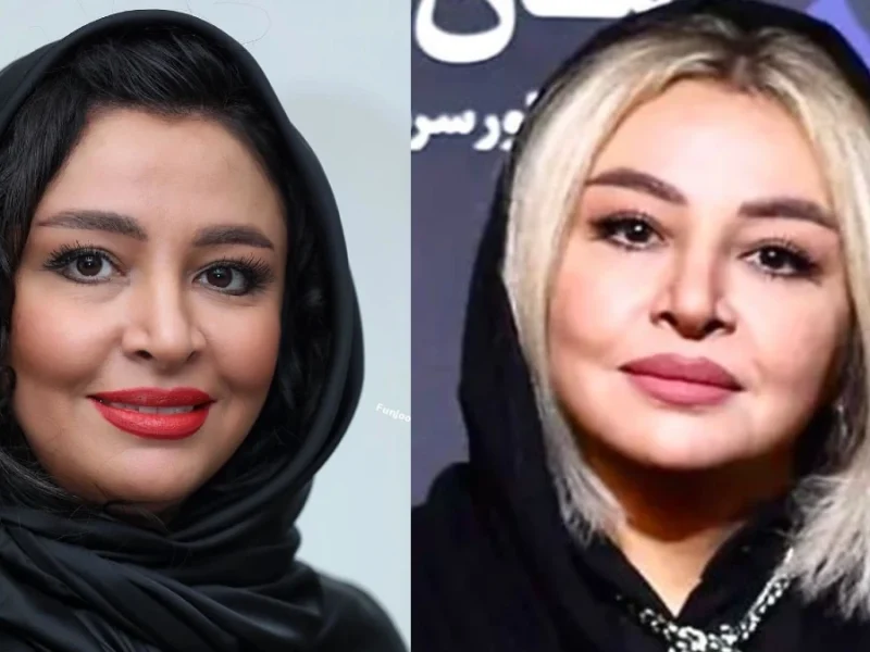 ست زرد و طوسی مانتو چهار خونه مه‌لقا باقری شیک و زیبا