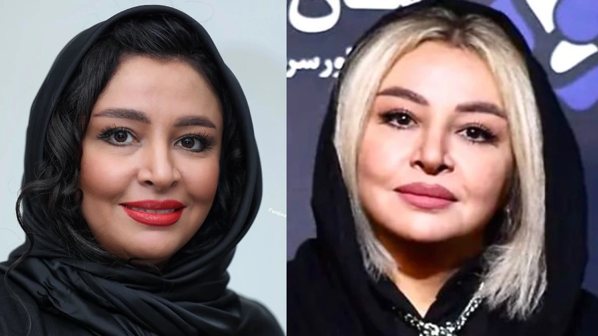 ست زرد و طوسی مانتو چهار خونه مه‌لقا باقری شیک و زیبا