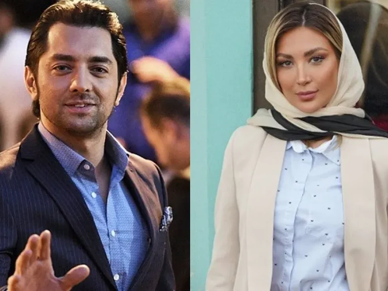 سلفی آسانسوری مینا مختاری با همسرش