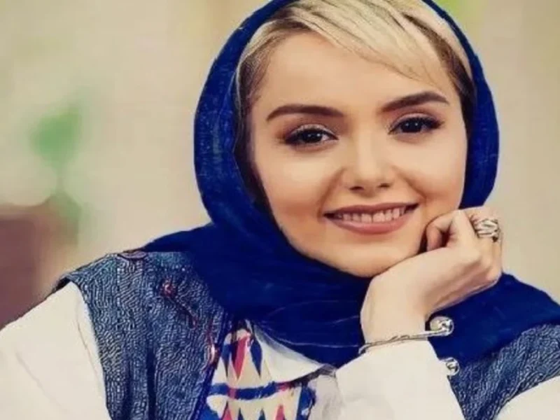 عکس جذاب نازنین بیاتی با یک گلدان صورتی و جذاب