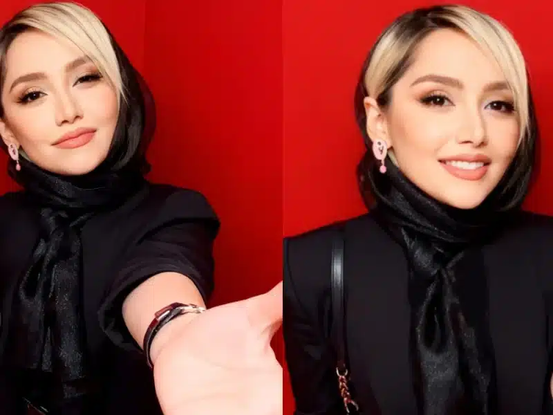 استایل دیدنی و جذاب نازنین بیاتی با کت و شلوار مشکی