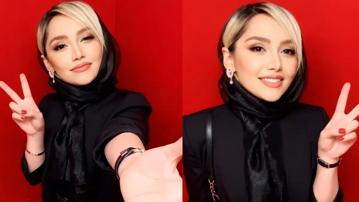 استایل دیدنی و جذاب نازنین بیاتی با کت و شلوار مشکی