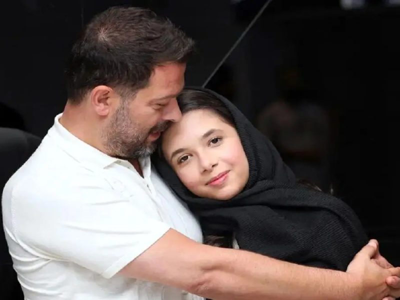 ژست و استایل پدر-دختری و عاشقانه نفس بازغی و پژمان بازغی