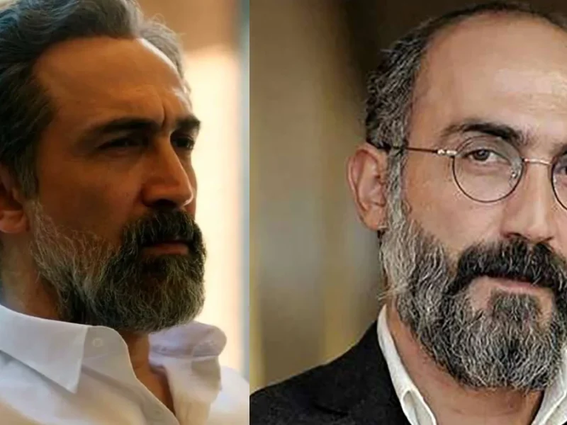 همسر هادی حجازی فر در کنار پسرش هامون