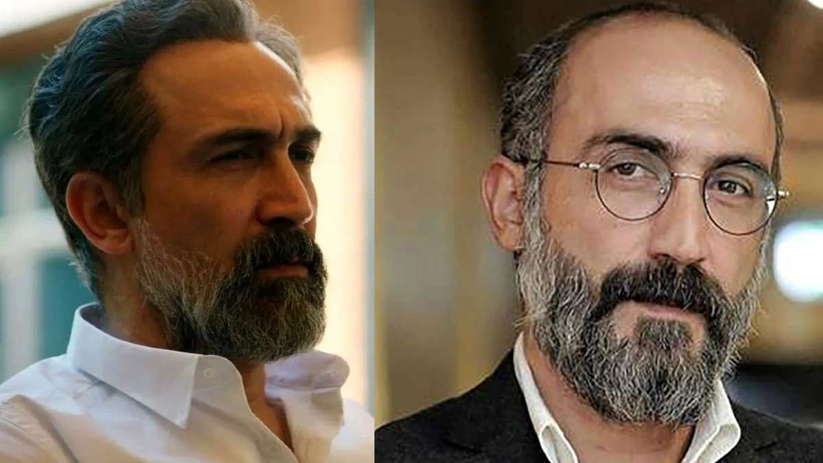 همسر هادی حجازی فر در کنار پسرش هامون