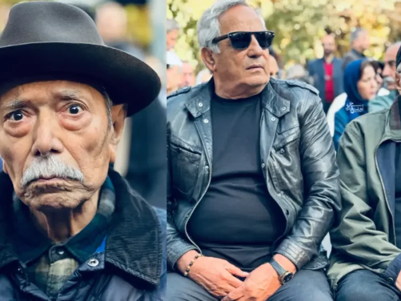 مراسم بدرقه هادی مرزبان؛ علی نصیریان و فرهاد آئیش