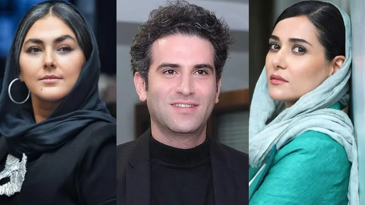 پریناز ایزدیار در کنار هوتن شکیبا و هدی زین العابدین