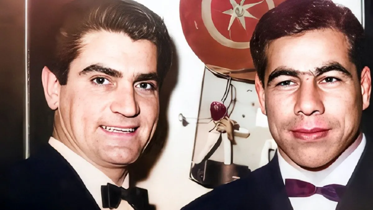 عکس یادگاری «ویگن و فردین» در دوران جوانی دهه 40