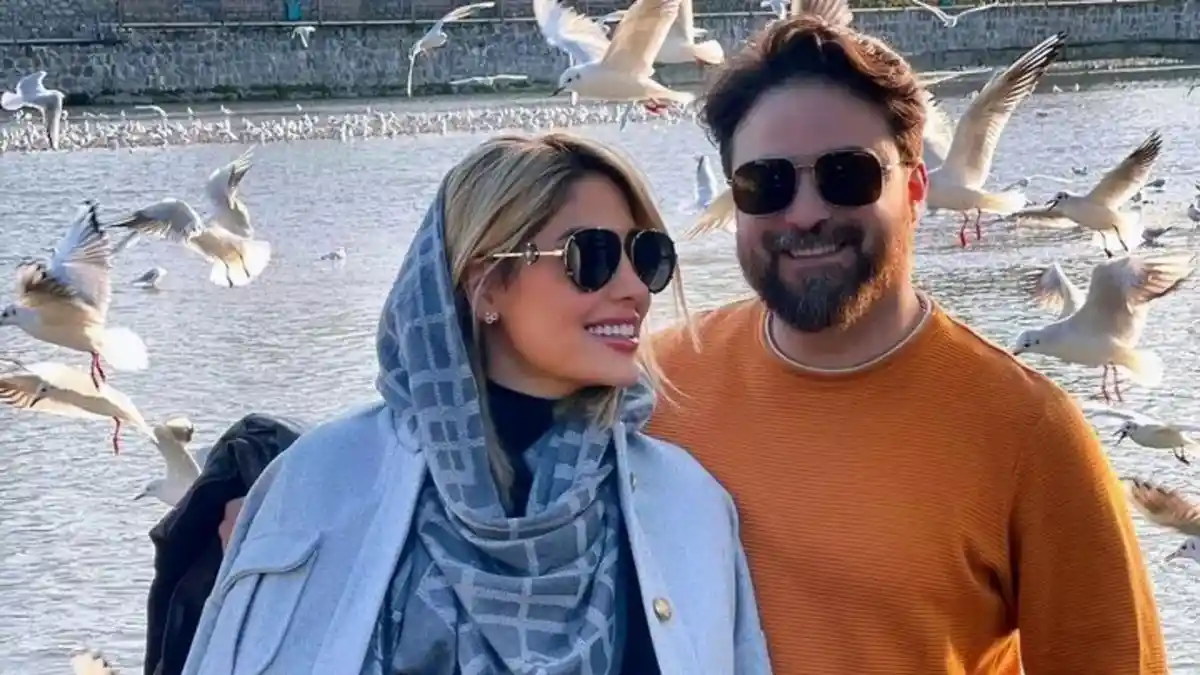 عکس از استایل دهه‌هفتادی پریا پرتویی‌فرد همسر بابک جهانبخش