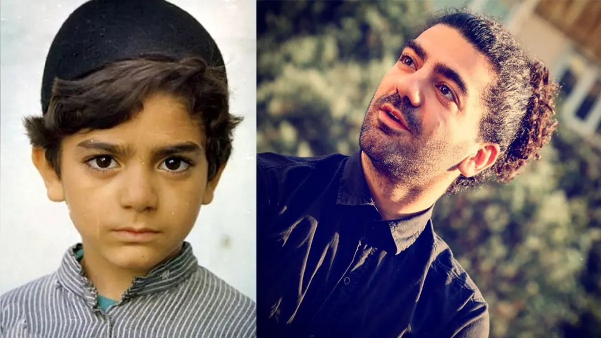 کاوه آهنگر بازیگر خردسال دهه هفتاد در کنار همسرش