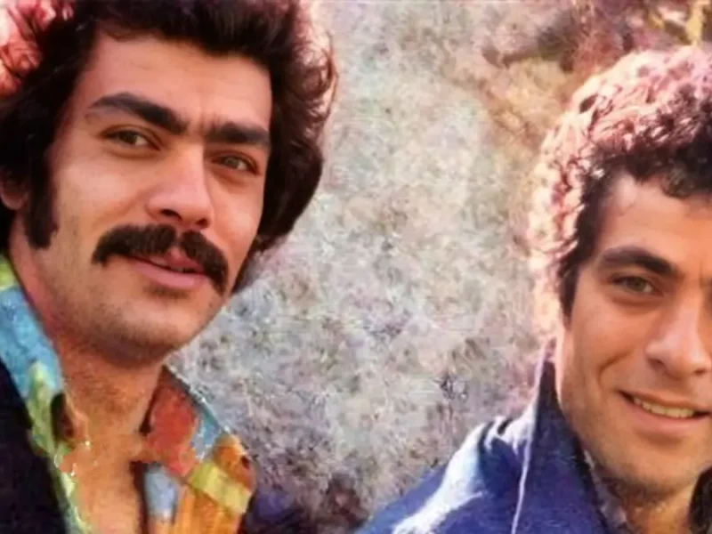 تصویری از «گوگوش و چنگیز وثوقی» در نمایی از فیلم نازنین در سال 1355